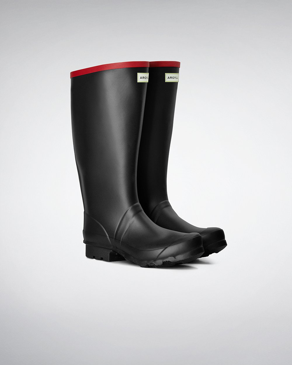 Womens Tall Rain Boots - Hunter Argyll Full Knee (37DUYGCIE) - Black